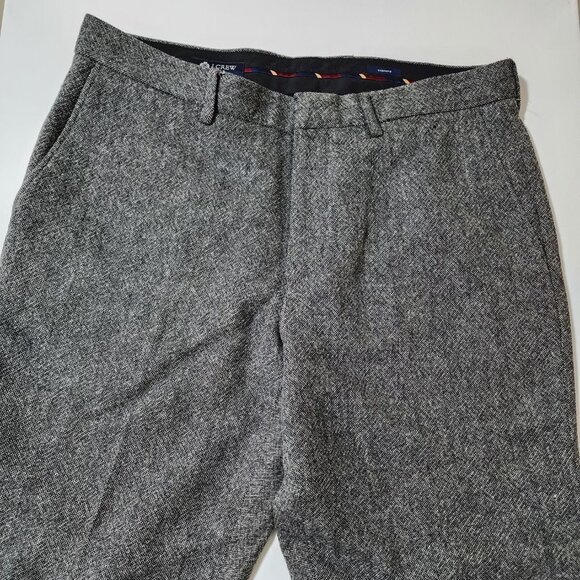 J. Crew Gray 100% Wool Tweed Slim Fit Trousers - Picture 3 of 8